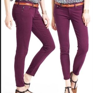 AG Stevie Ankle jeans, burgundy